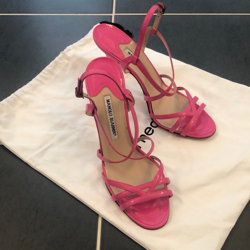 Strappy Patent Heel Sandal